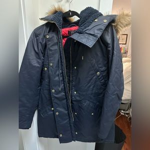 J Crew lined winter coat, waterproof, size L